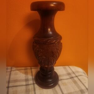 Elegant Brown Wooden Vase